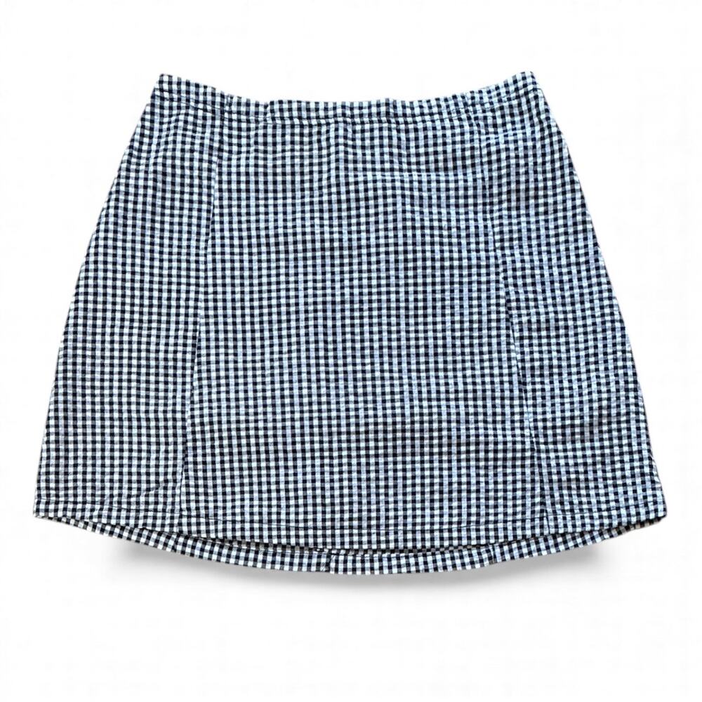 Subdued Women’s Black and white Gingham Skirt back zip closure size S
